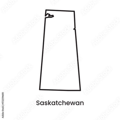 Saskatchewan Map Canada Province Silhouette Vector