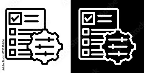 Project Control  Icon Set White Style Collection