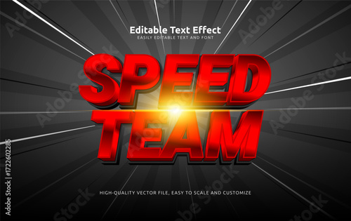speed team editable text effect