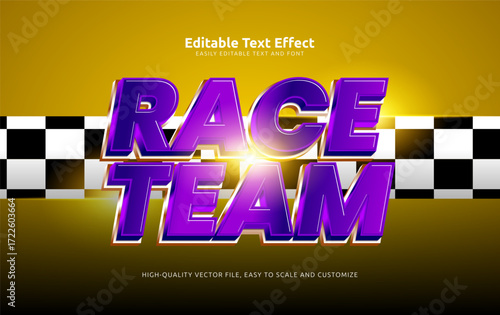 race team editable text effect