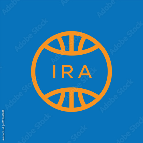 IRA Basketball Company logo. IRA Modern Sports logo design for entrepreneur and business. IRA Team Branding best icon.
