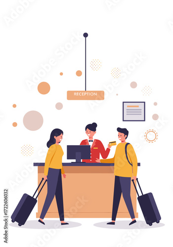 Hotel Reception Desk Illustrations
