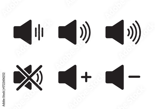Speaker volume icon set