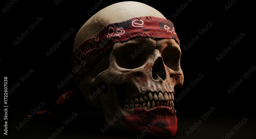 Fototapeta premium Skull with bandana