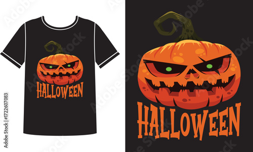 Halloween pumpkin t-shirt design template.