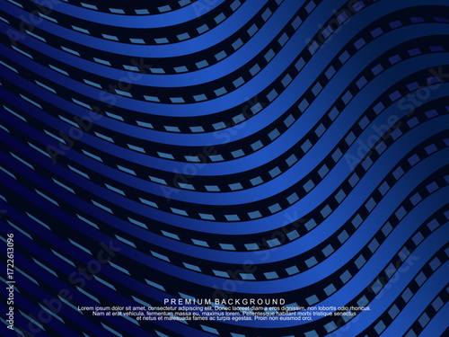 Premium background design with dark blue luxury motif. Vector horizontal template, for digital lux business banners, contemporary formal invitations, luxury vouchers, gift certificates, etc.	
