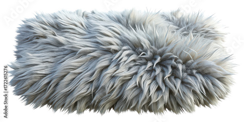Gray Furry Rug Isolated Texture