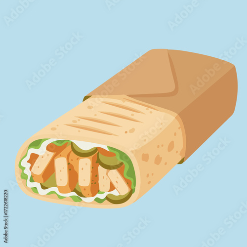 Delicious Chicken Shawarma Wrap A Tasty Treat