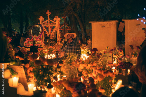 Day of the Dead night celebration in Tzintzuntzan, Michoacan