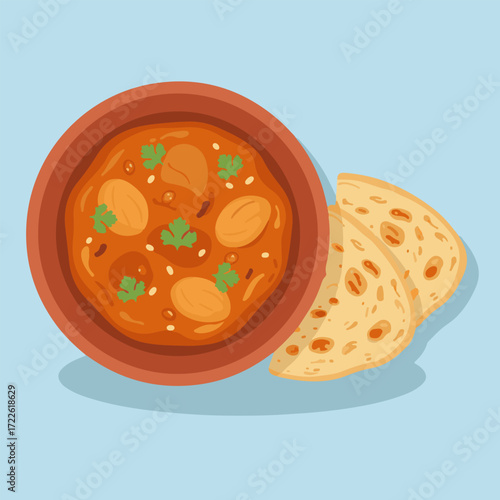 Delicious Indian Curry with Naan Bread A Culinary Delight