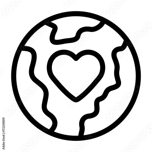 world with love icon line