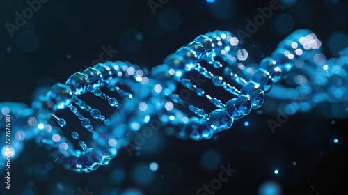 Blue DNA helix graphic.