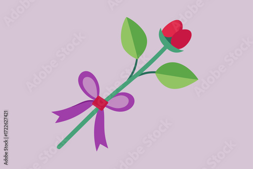 sweet pea flowers tied with ribbon