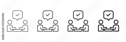 Agreement Icon Set Different Line Style Collection 