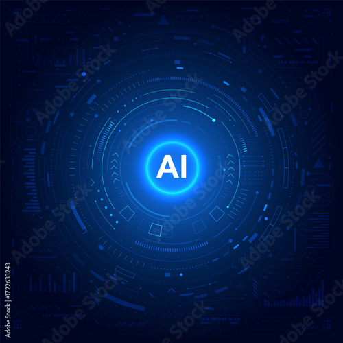 Artificial Intelligence AI Technology Vector Illustration