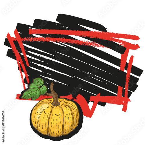 Speech Bubble pumpkin frame vector. Banners, price tags, stickers, posters, badges. Isolated on white background.