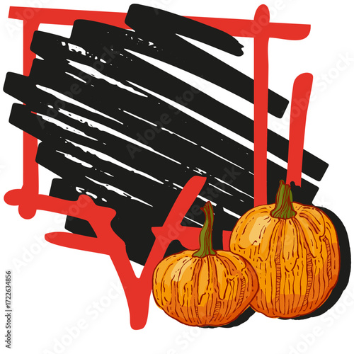 Speech Bubble pumpkin frame vector. Banners, price tags, stickers, posters, badges. Isolated on white background.