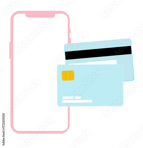 Vector illustration of smartphones, credit cards, and payment terminals showing modern digital transactions, online banking, mobile wallet, and secure contactless payments. Perfect for fintech