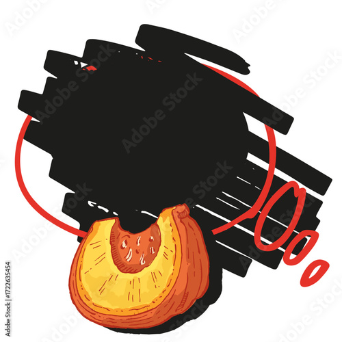 Speech Bubble pumpkin frame vector. Banners, price tags, stickers, posters, badges. Isolated on white background.