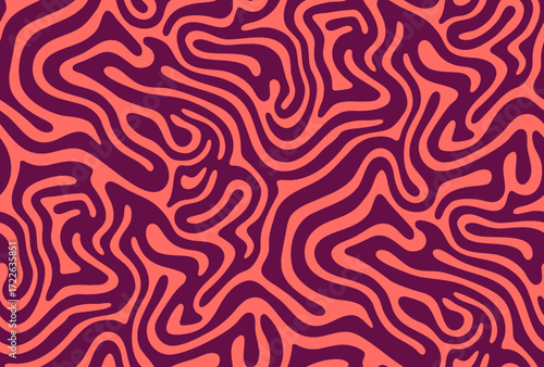 Line Doodle Seamless Pattern 29 - Lava Swirls