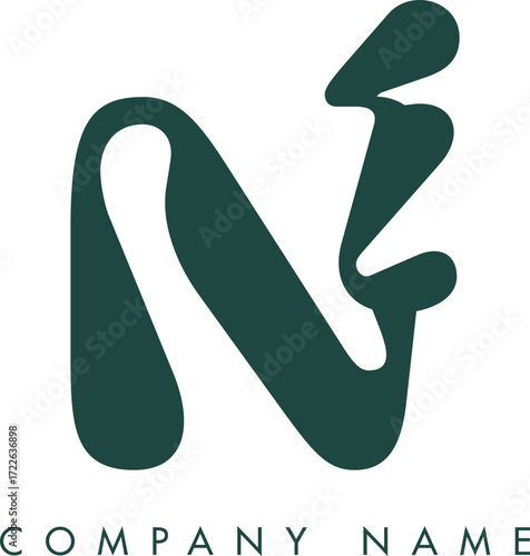 Creative Abstract Initial Letter NI Logo Design