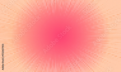 Pink orange red polka dots gradient halftone background. Pop art cartoon dot texture with comic graphic design, Horizontal abstract pattern wall. vector modern