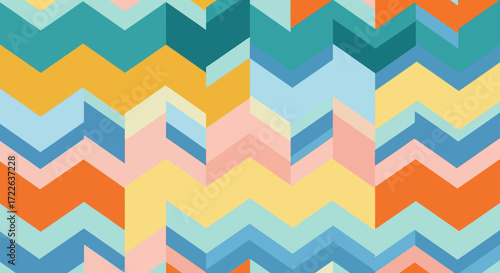 Colorful Chevron Pattern Abstract Background.