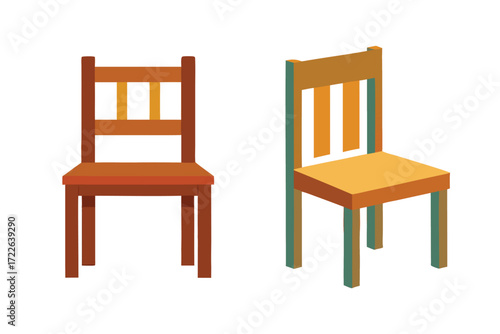 wooden chair isolated on white