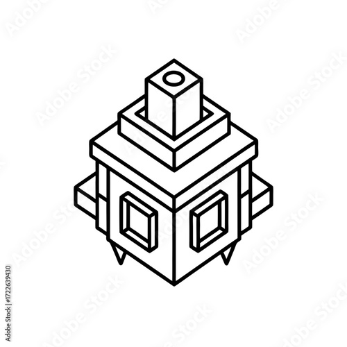downconverter module icon isolated on white