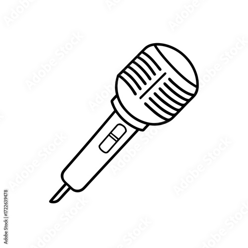 dynamic mic icon isolated on white