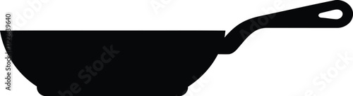 Frying Pan Silhouette Icon - Kitchen Cookware Vector
