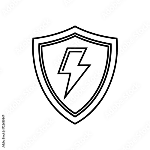 lightning protector icon isolated on white