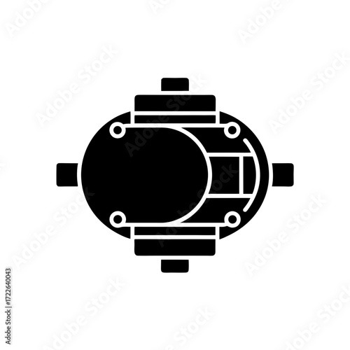 optical rotary joint icon isolated on white