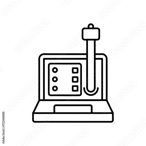 otdr tester icon isolated on white
