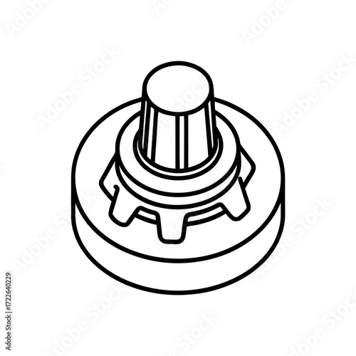 potentiometer knob icon isolated on white