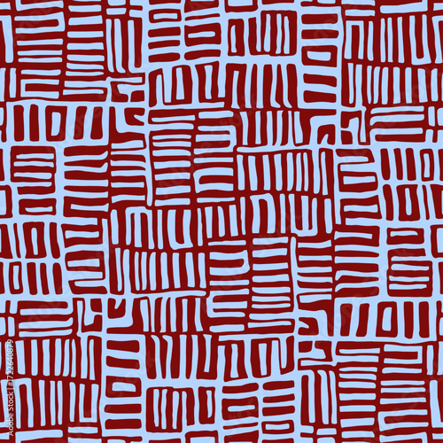 Line Doodle Seamless Pattern 40 - Tribal Glyphs