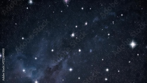 Night sky filled with stars and nebulae