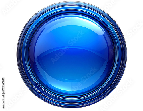 Realistic Facebook Logo Button, Front View, Isolated on Transparent Background