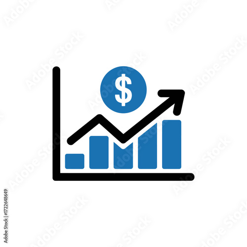 Financial Growth Icon Illustrating Revenue Increase and Economic Success