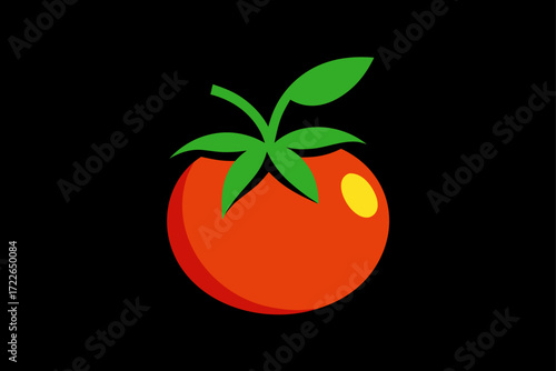 tomato plant portrait with vibrant fruit against b