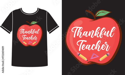 Thankful teacher t-shirt design concept