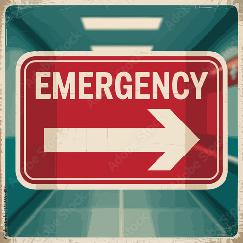 emergency, sign, arrow, hospital, er, safety, symbol, direction, medical, urgent, healthcare, rescue, ambulance, clinic, ward, facility, patient, critical, trauma, aid, assistance, rapid, alert, respo