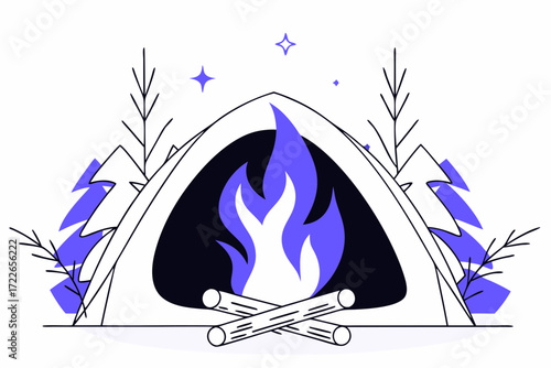 set of fire flames