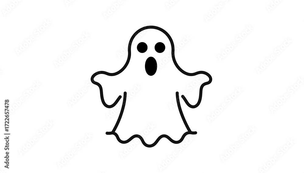 Obraz premium Simple black outline ghost (1)