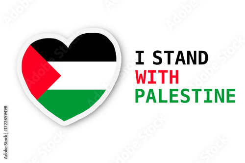 I Stand With Palestine Heart Shape