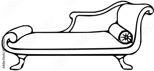 Elegant chaise lounge invites relaxation and sophisticated comfort in any stylish interior setting