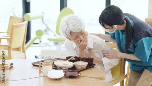 Tableau sur toile 喉に食事を詰まらせる高齢者