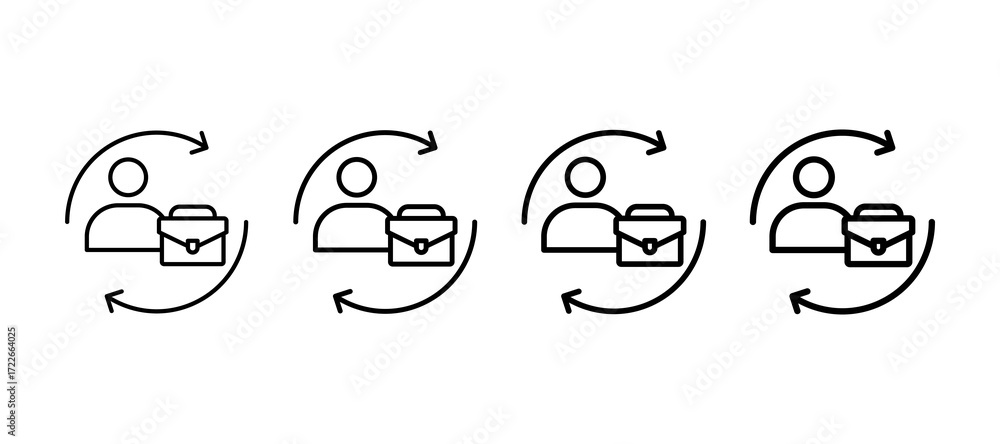 Obraz premium Career Change Multiple Line Icon Element