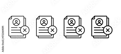 Job Rejection Multiple Line Icon Element