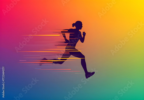 Female athlete running sport speed 